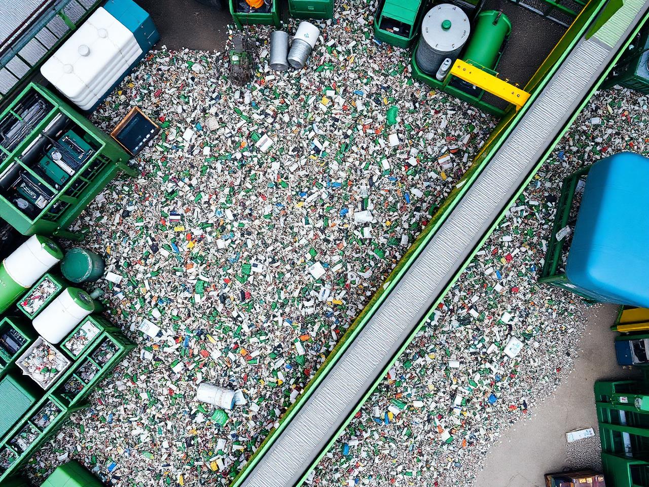 Recycling facility aerial view